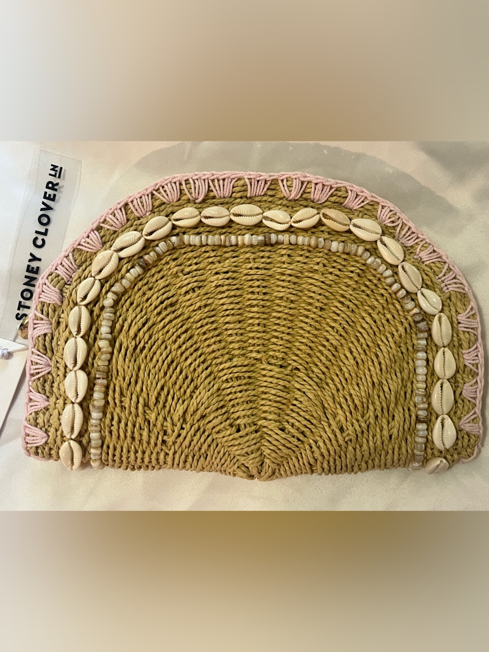 NWT Stoney Clover Lane Seashell Woven Clutch - Picture 7 of 12